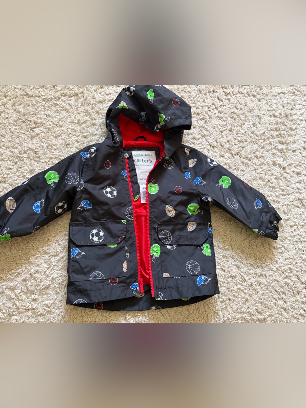 Carter's Kids Raincoat with Sports Print size 24 month